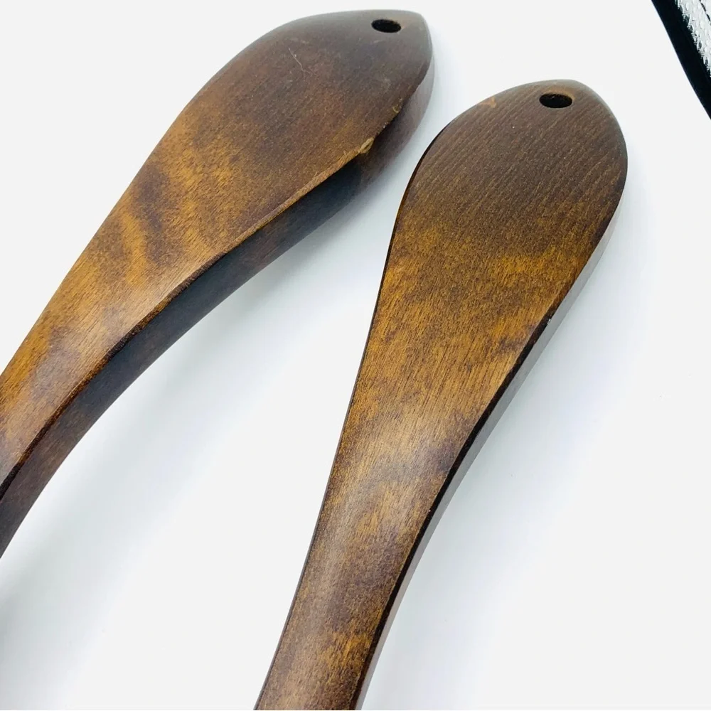 Vintage Mid-Century Wooden Wall Art – 18” Large Fork & Spatula Set